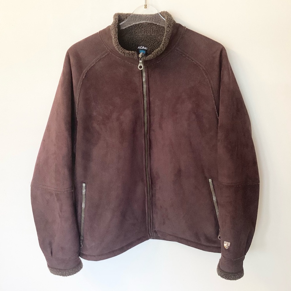 Kuhl Microshearling Sherpa Lined Full Zip Jacket - Brown - M